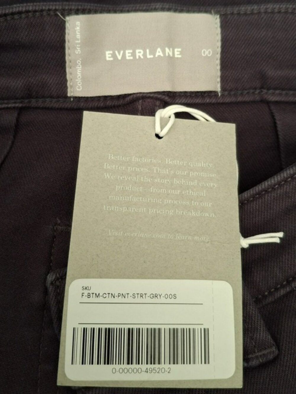 Everlane Straight Leg Crop Pants Short NWT Size 00 - Picture 4 of 9